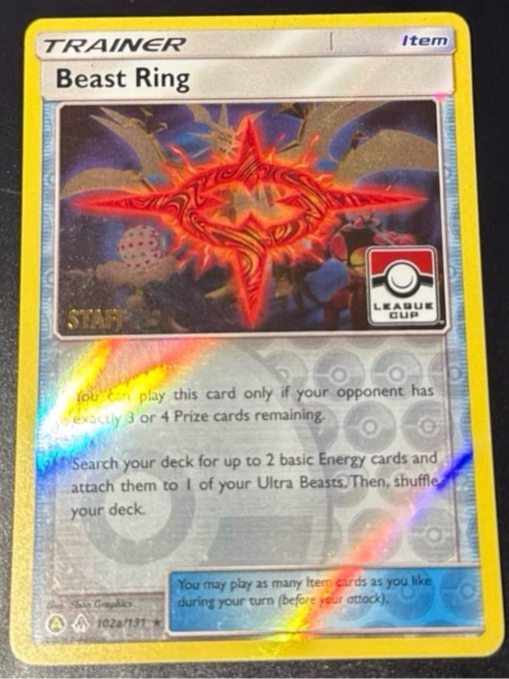 Beast Ring Staff League Cup Trainer 102a/131 Rare League & Champions - 2019 Holo